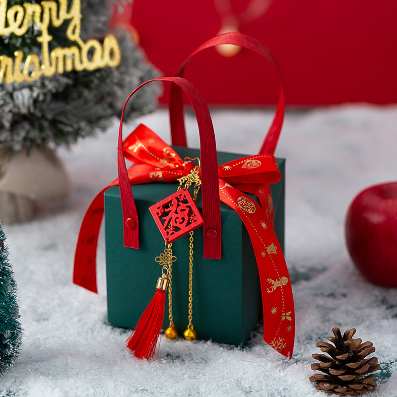 녹색 상자 + 리본 + 축복 문자 1개