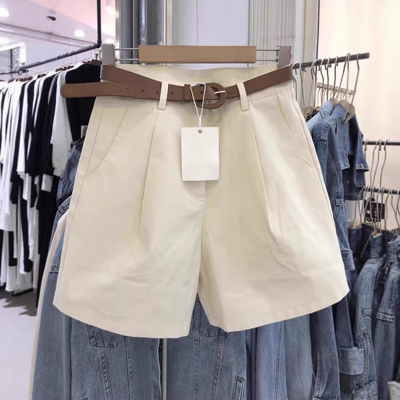 Women's Summer Thin Shorts 2026 Khaki Large Size Loose Casual Versatile Suit-Style Knee-Length Shorts Trendy