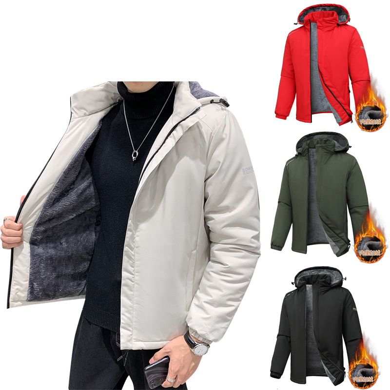 Factory direct goods 2026 autumn and winter couple's thickened warm cotton coat with detachable hood, loose-fitting jacket, available for offline bulk purchase