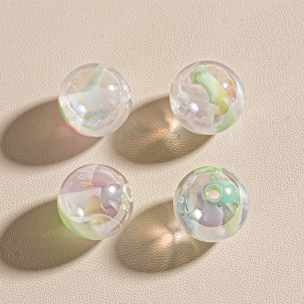 20 nubes transparentes, cuentas redondas, estilo nacional, color de tinta, bricolaje, cadena de teléfono móvil, llavero, bolígrafo, accesorios de cuentas sueltas de resina