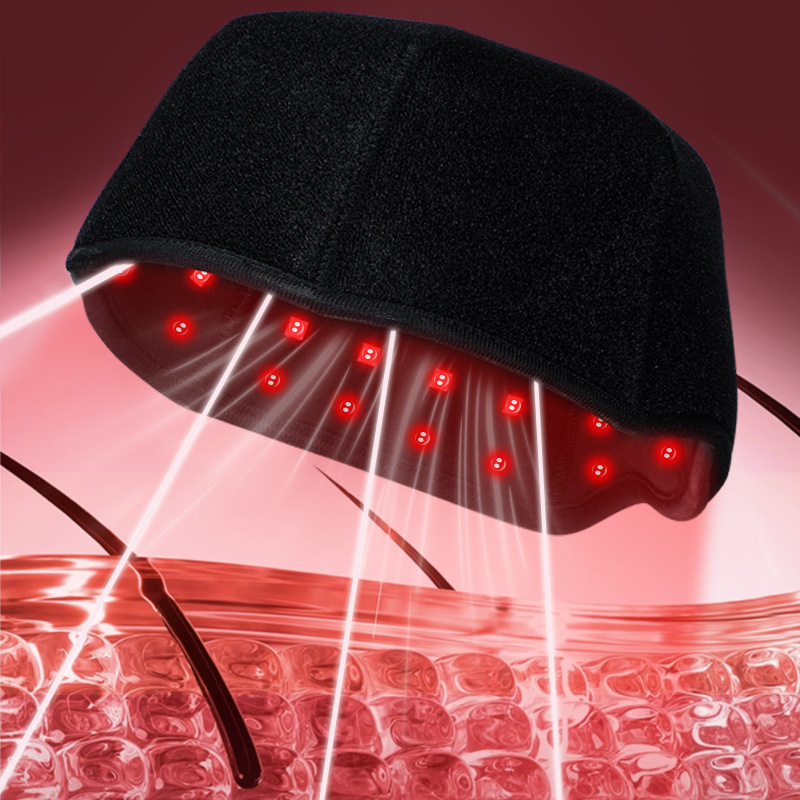 クロスボーダーポータブル充電式赤色光帽子ホームヘッド LED660nm + 850nm 赤外線美容理学療法帽子|undefined