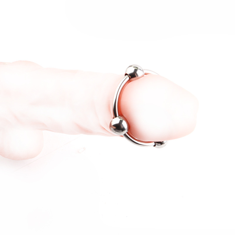 Metal Four-Bead Lock Ring, 50mm Inner Diameter, Non-Vibrating Penis Ring — detail image 1