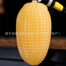 厂家批发天然新疆和田玉米手把件硕果累累籽料原石包谷穗挂件把件