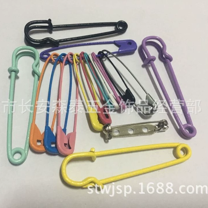 Оптовая продажа цветной маленький пряжка серебряный цветок безопасная булавка из нержавеющей стали большая пряжка безопасности игла цветная булавка