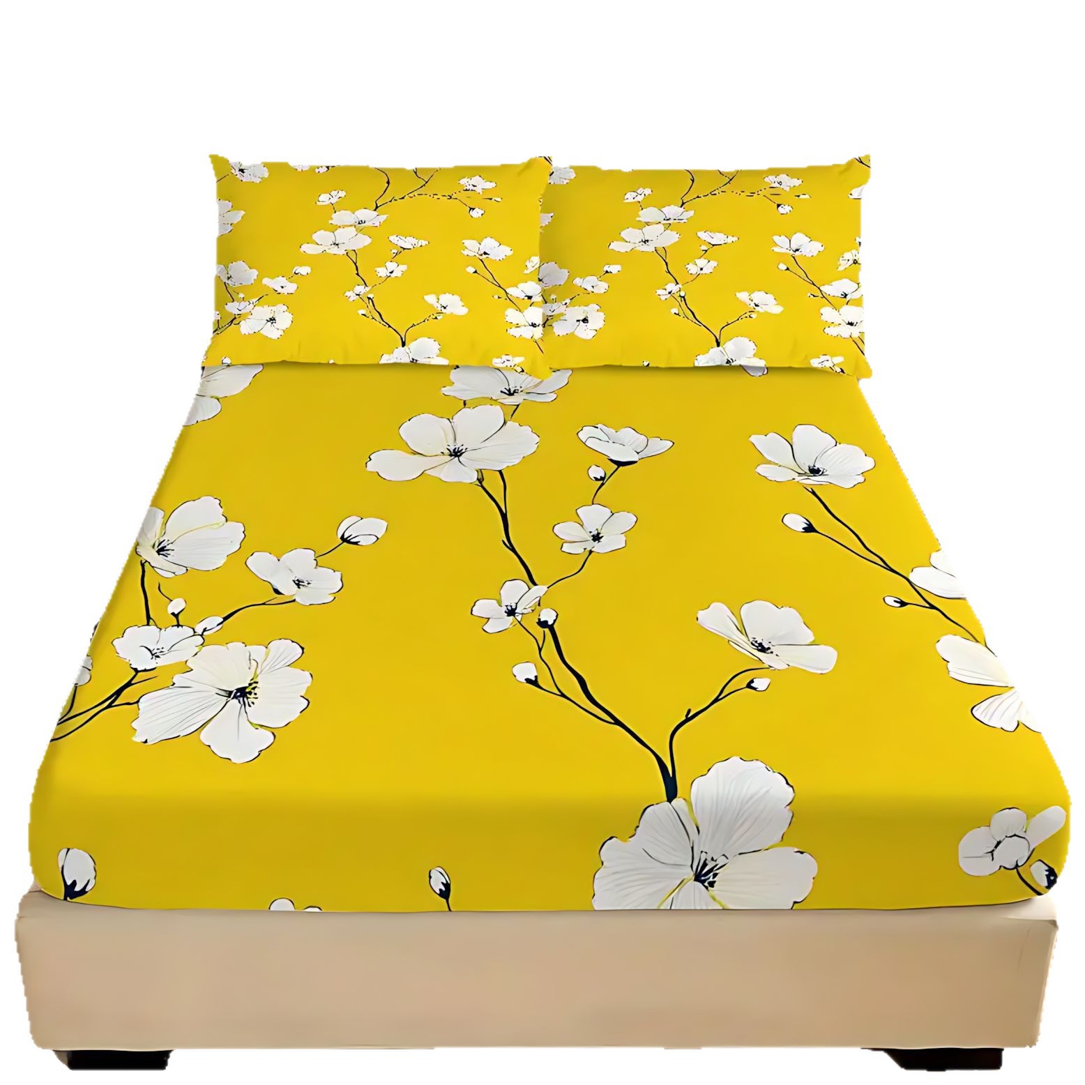 TEMU / JIT Patrón de flores trituradas transfronterizas 3D impresión digital cama molida Kasama colchón conjunto de ropa de cama