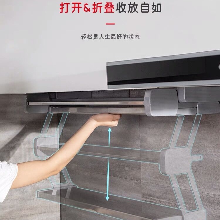 Ingredientes de cocina desplegable de doble capa plegable cesta de la cocina colgante gabinete de almacenamiento tazón plato de acero inoxidable condimento botella de almacenamiento rack