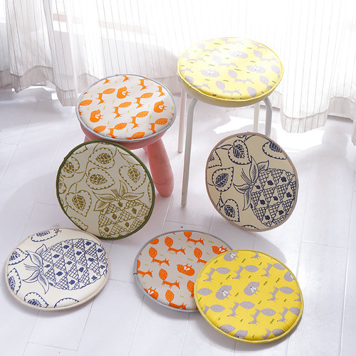 Baby round stool cushion fabric thin sponge pad round chair cushion high stool bar stool small stool chair cover