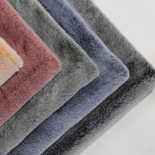 800G褪白中兔毛雕印小兔毛绒布面料双色仿獭兔家纺服装绒布面料