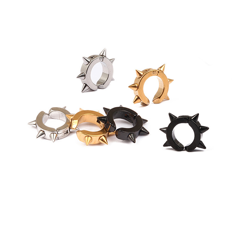 Plating Design 1 Piece Punk Geometric Stainless Steel Vacuum Plating Men's Unisex Ear Cuffs Earrings Ear Studs