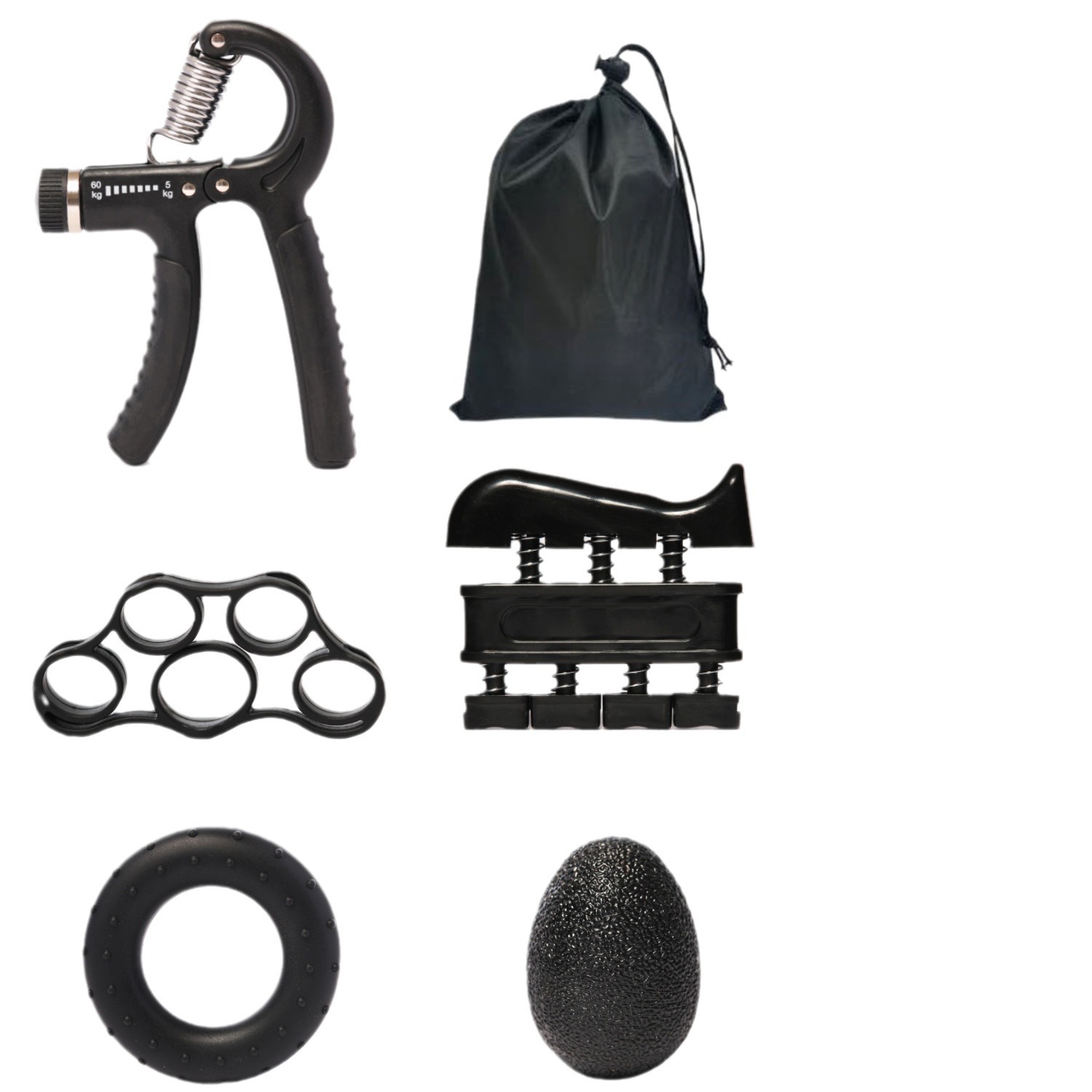 Conteo ajustable conjunto de empuñadores de mano de cinco piezas conjunto de empuñadores de mano de ejercicio entrenador de mano de rehabilitación de dedos