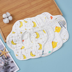 Infant six-layer eight-layer saliva towel bib baby neck bib newborn gauze cartoon spitting bib