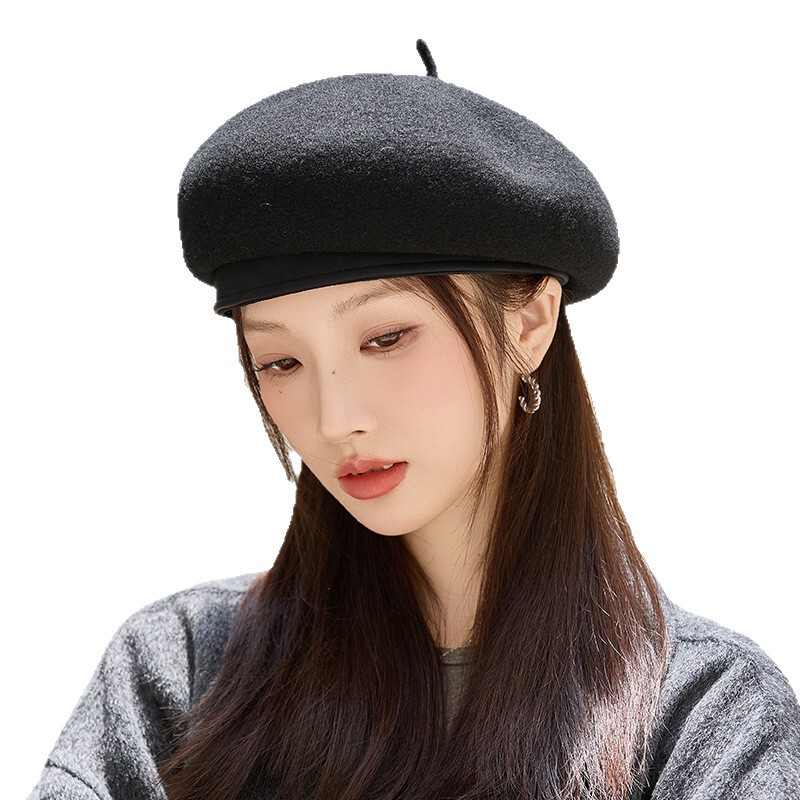 英伦风复古贝雷帽秋冬帽子女保暖文艺画家帽韩版百搭大头围南瓜帽|undefined