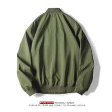 美式休闲短款立领薄夹克男士春秋棒球服潮流外套韩版飞行服教练服