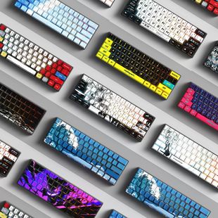 Cross-Border Amazon Hot Sale Spot 129 Keys Original Side Engraved Translucent Keycaps Pbt Sublimation Mechanical Keyboard Caps