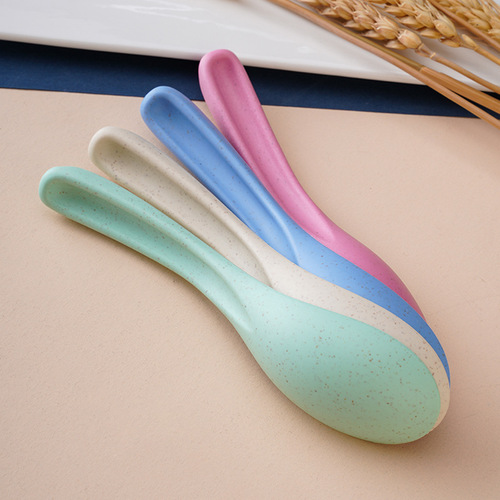 Nordic style plastic spoons, wheat straw children's tableware, household spoons, spoons plastic spoons manufacturers wholesale