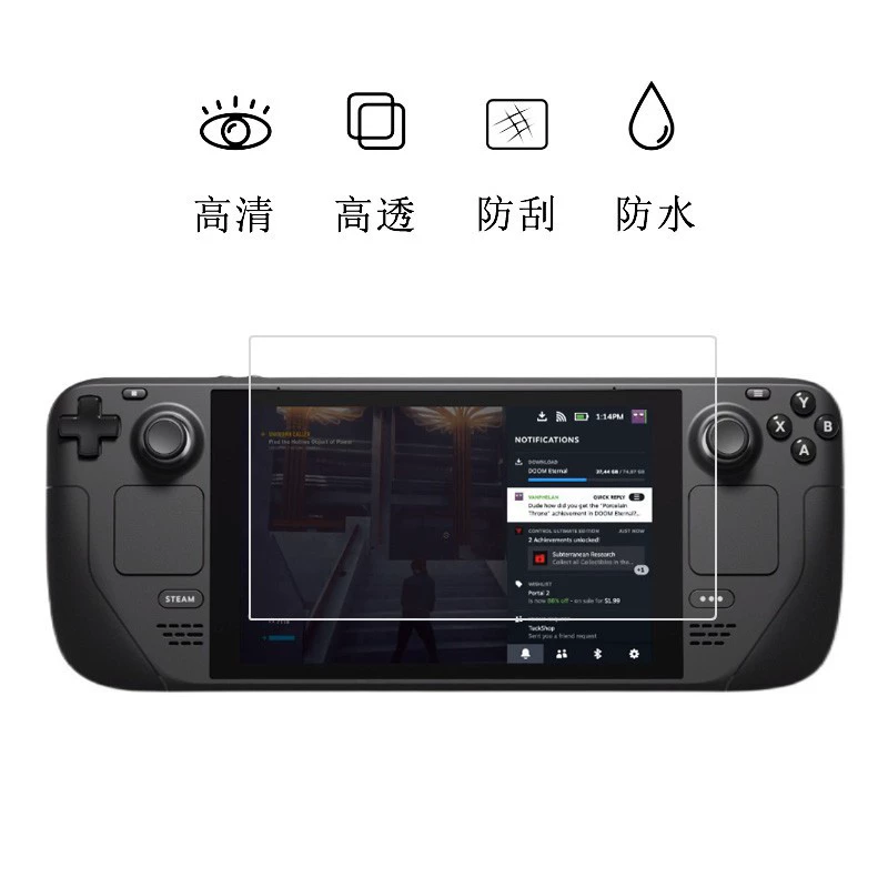 Совместимая защитная стеклянная пленка для портативной игровой консоли Steam Deck с термостойким стеклом, HD стальная пленка