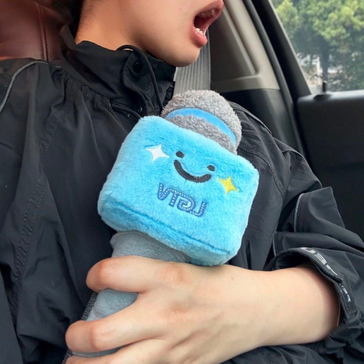 Original Cute Plush Microphone Safety Belt Protective Cover, Anti-Wear, Anti-Strangle, Anti-Accidental Capture, Decorative Doll, Creative Gift