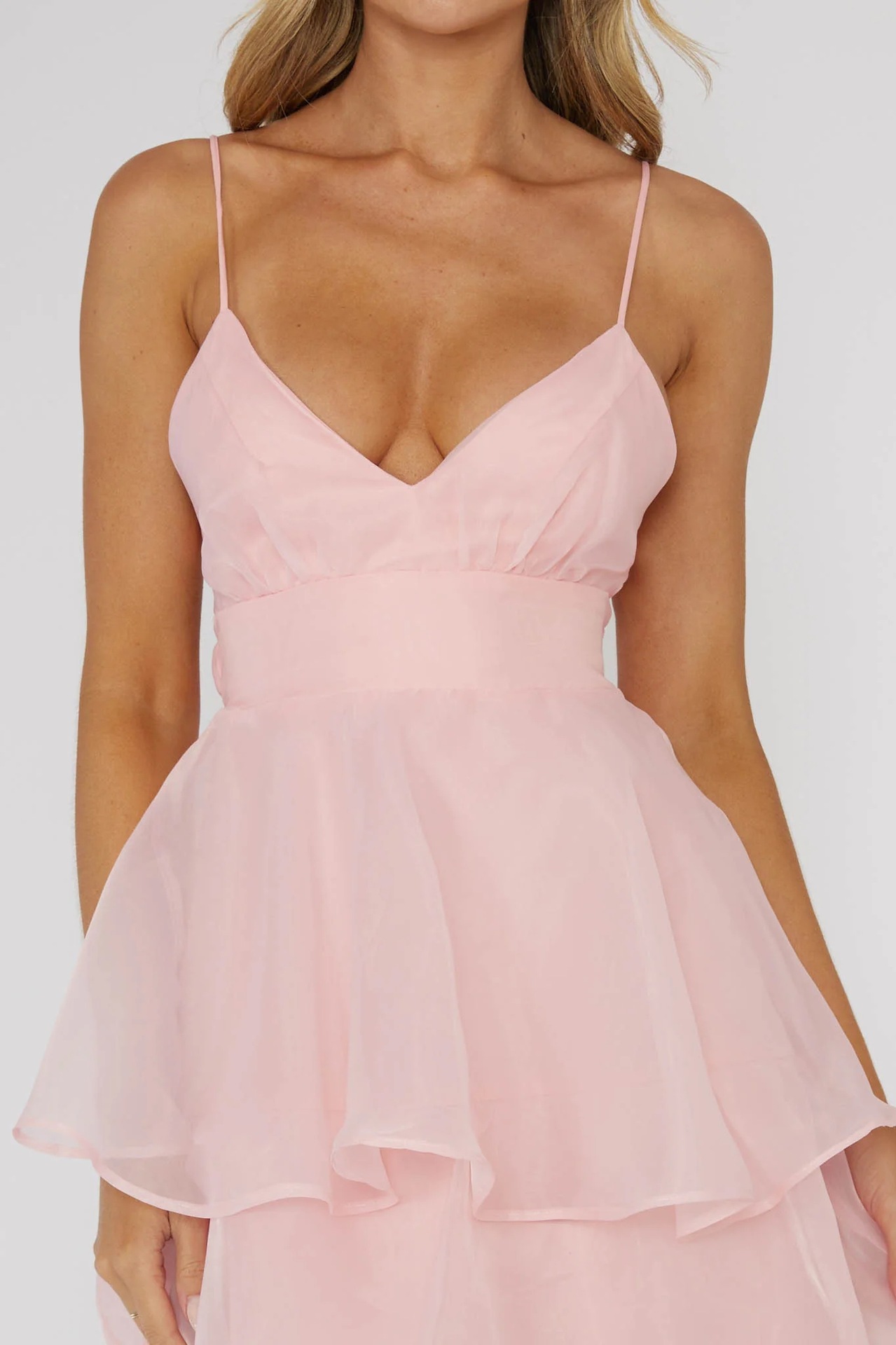 Women's Clothing Organza Deep V Backless Suspender Dress Casual Holiday Fairy Dress_voghion.com