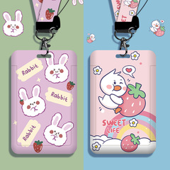 卡通學生校園卡套帶掛繩工牌掛胸核酸碼掛牌證件套公交地鐵卡批發