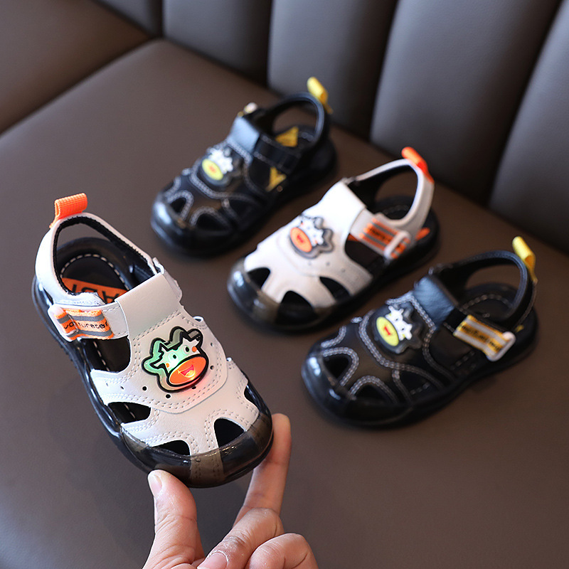 Microfiber Boy Baotou Sandals 2021 summer new pattern children shoes Beach shoes soft sole non-slip baby Sandals