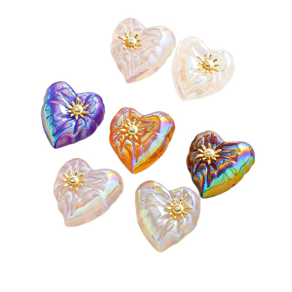 Cuentas pequeñas en forma de corazón torcido con purpurina fina, accesorios para cadena de teléfono, llavero, joyería, cuentas mixtas, venta al por mayor