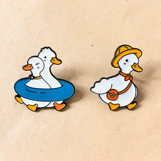 加油鸭冲鸭胸针可爱卡通小青蛙金属徽章学生书包包装饰品毕业礼物