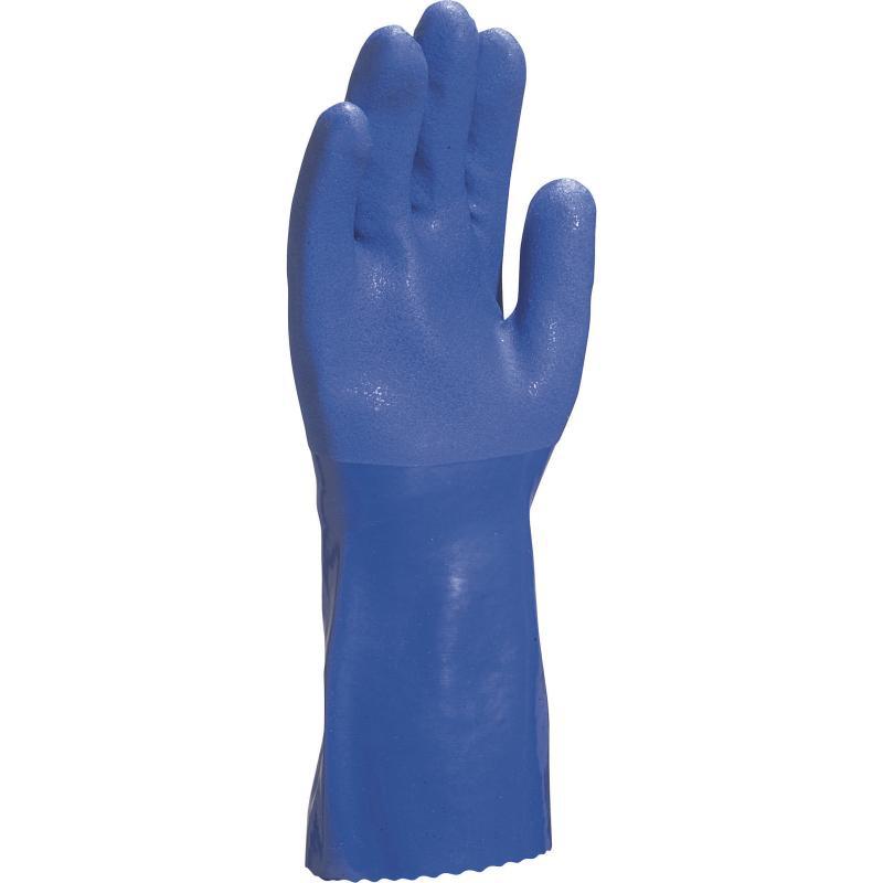 Delta 201780 guantes de trabajo azul antideslizante recubrimiento de PVC revestimiento de algodón resistente al desgaste