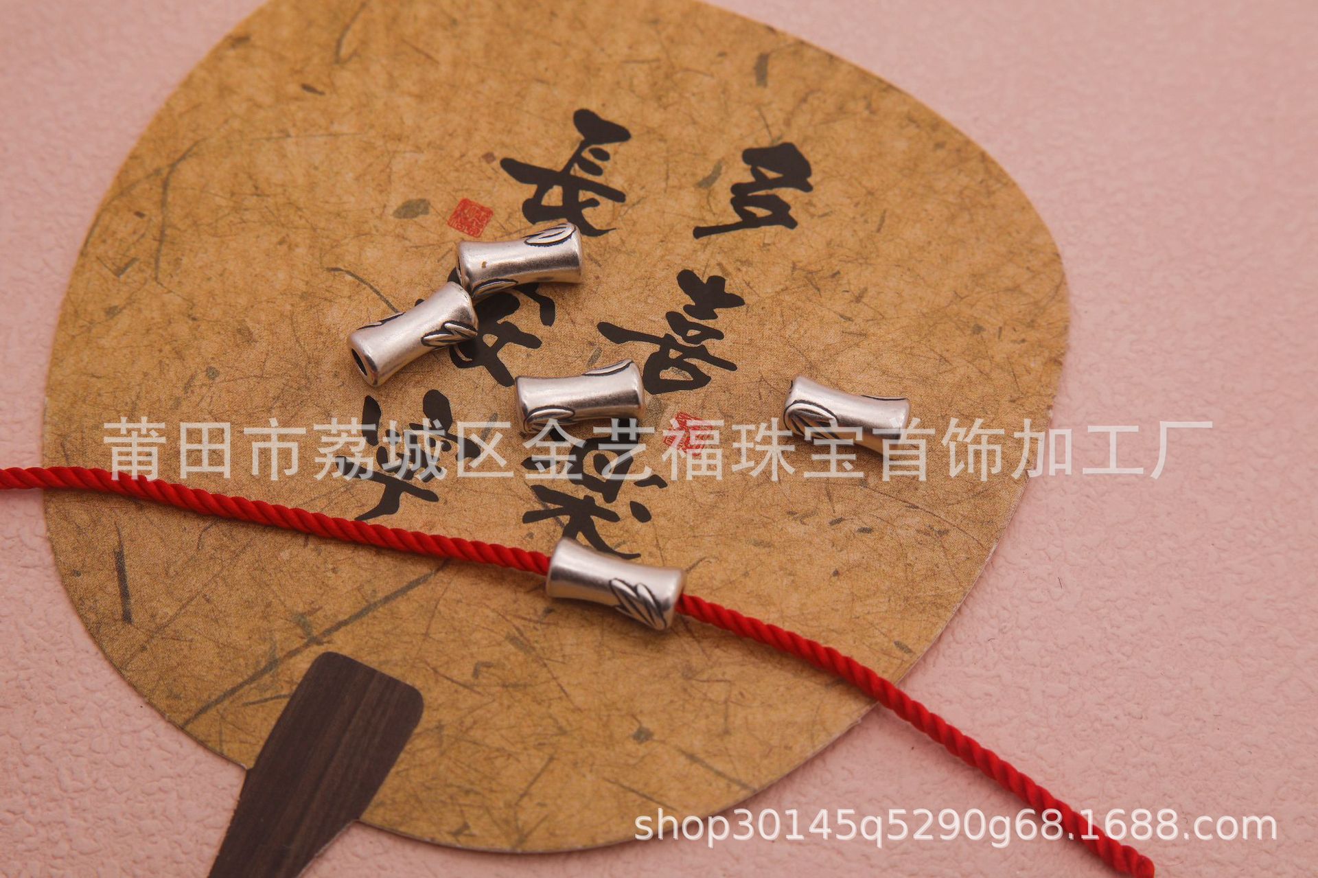 Pure Silver S999 Bamboo Joint Loose Beads with Through-Hole Design, Chinese Style Bamboo Leaf Spacer Beads, DIY Necklace Bracelet Jewelry Accessories, Beading Materials