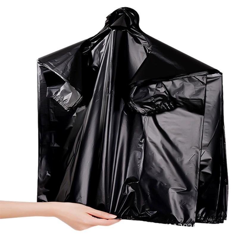 Жилет мусорный мешок Бытовая утолщенная большая портативная удобная сумка Одноразовый черный пластиковый пакет Оптовая Продажа с фабрики