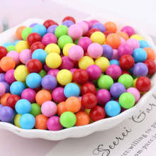 亚克力无孔圆珠磨砂春天色圆珠实心塑料珠子小球珠糖果色童玩弹珠