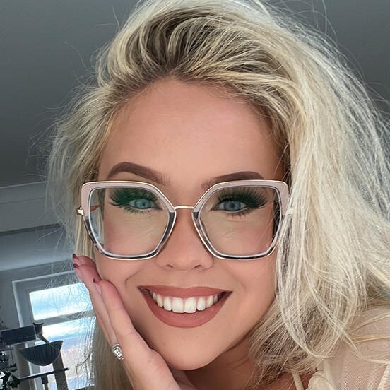 87186 Metal Glasses Frame Geometric Frame Glasses Frame Optical Glasses Color Matching Anti-Blue Light Glasses Computer Glasses Frame