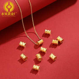 水贝足金999小蛮腰24K纯黄金挂坠闪项链3D硬金吊坠首饰品工厂直销