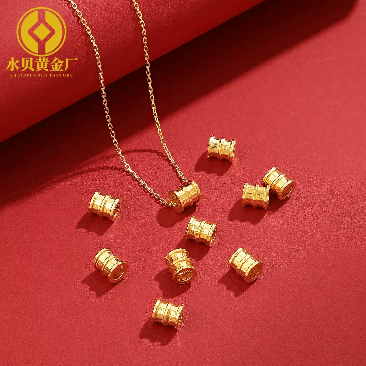 水贝足金999小蛮腰24K纯黄金挂坠闪项链3D硬金吊坠首饰品工厂直销