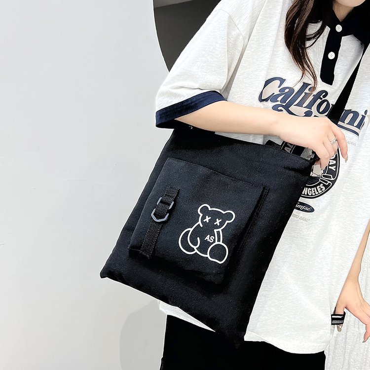Large-capacity women's bag manufacturer in stock, fashionable Korean-style single-shoulder canvas bag, ins, high school and college students' hand-held tutorial bag undefined