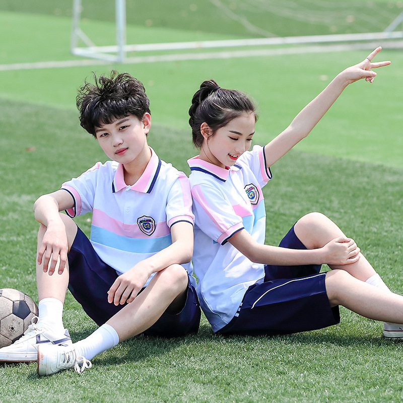 瀾洋貝貝學生校服夏裝新款兒童運動套裝男女童幼兒園園服廠家批發