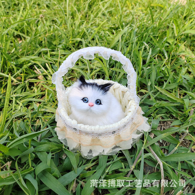 猫のレースを模倣したバスケットと呼ばれます。猫の誕生日プレゼント工芸品の置物は動物の模型レースを模倣します。|undefined