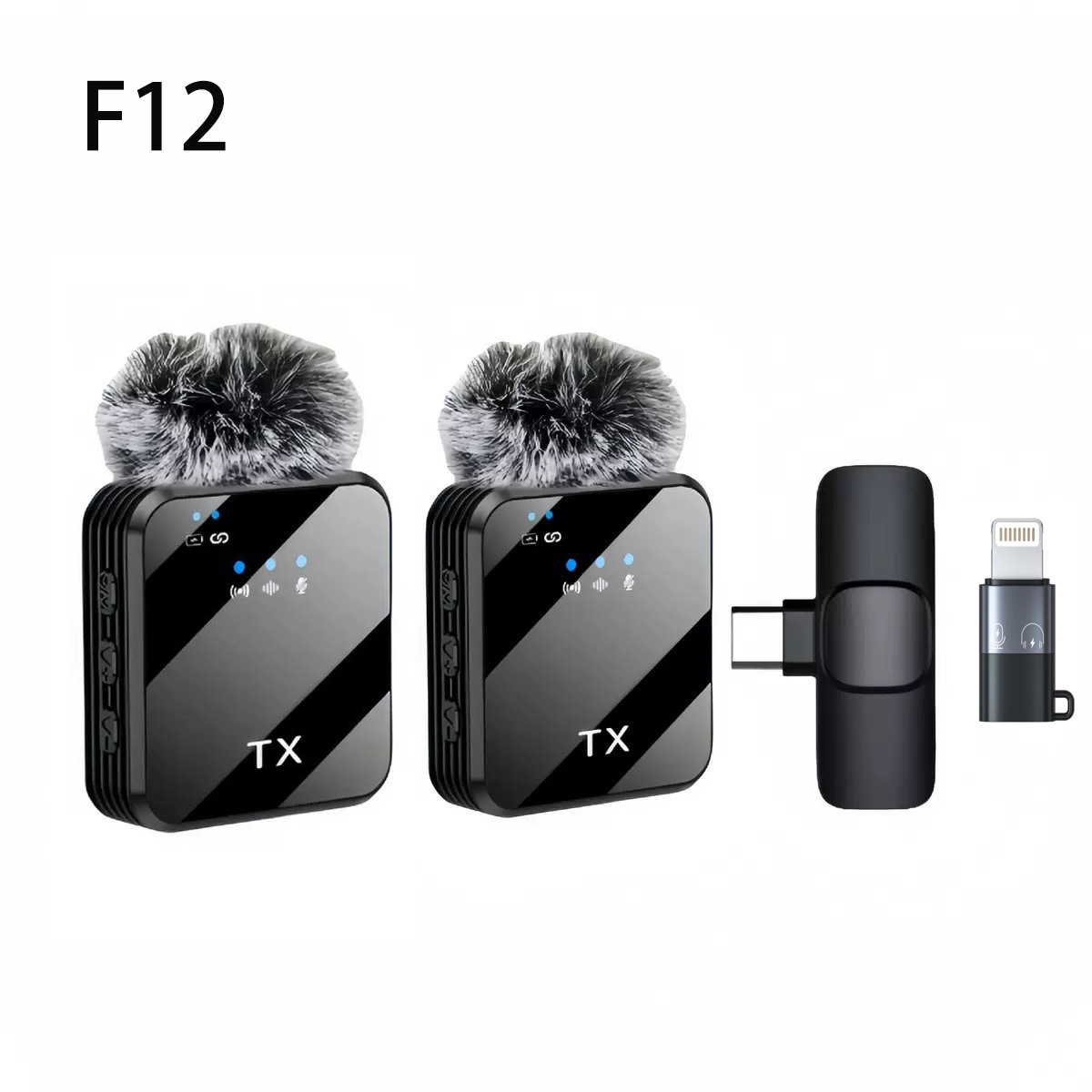 F12 one-to-two type-c+lighting adapter [with windproof cover]