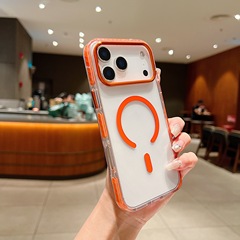 适用IP17PM五金圈双色手机壳IP13/IP14高透保护套ip16pro手机壳套