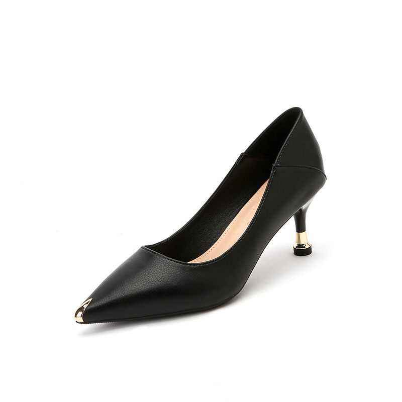 Zapatos de tacón alto para mujer, temporada de primavera, punta en pico, sexys, zapatos de trabajo profesionales, zapatos individuales estilo francés, tacones de aguja para mujer 7288 estilo británico.