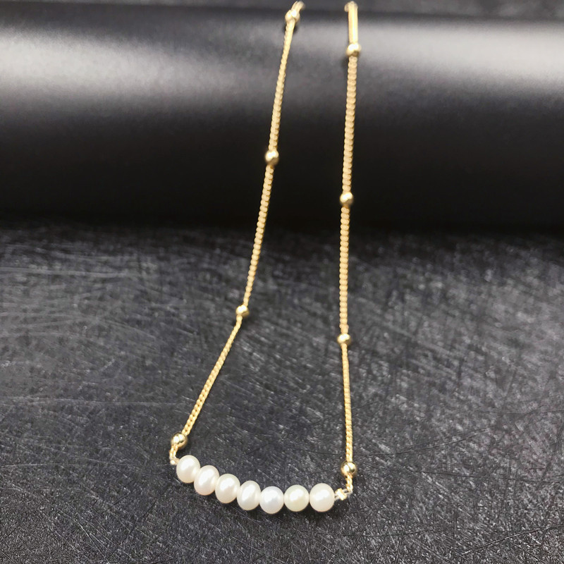 Fashion Geometric Copper Necklace Pearl Copper Necklaces