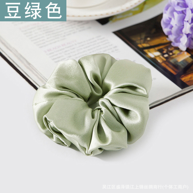 19 M 3,5 CM banda de pelo de seda banda de goma gruesa alta elástica Cola de Caballo updo cuerda de pelo accesorios para el cabello hembra Flor de seda de morera tocado