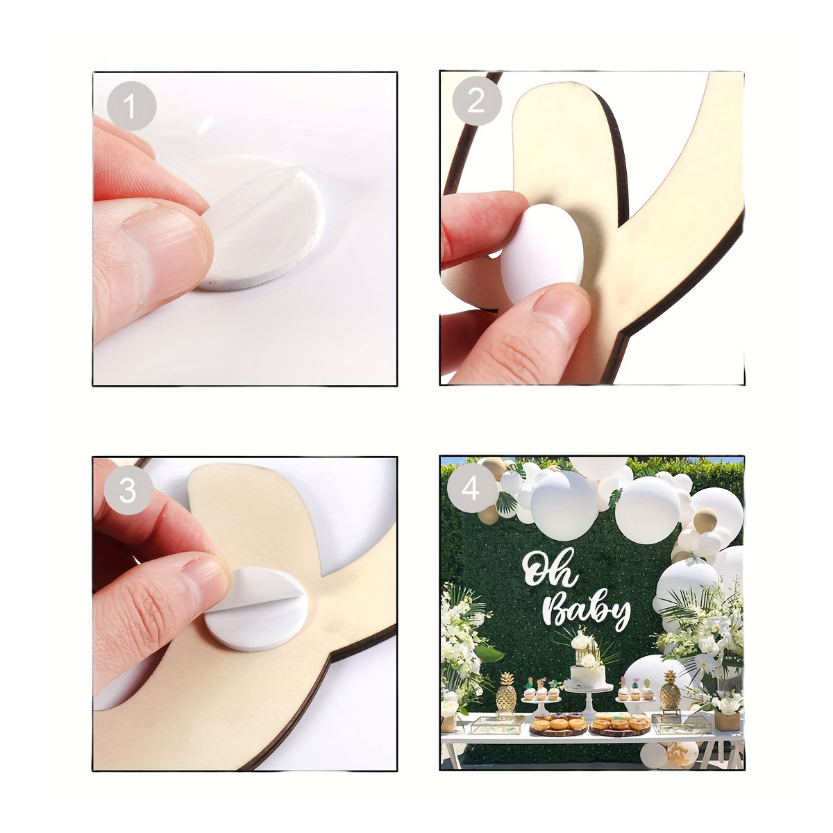 Romántico Tanabata Oh Baby Decoración de madera Día de San Valentín Propuesta sorpresa Diseño de escena Atmósfera Accesorios de tiro