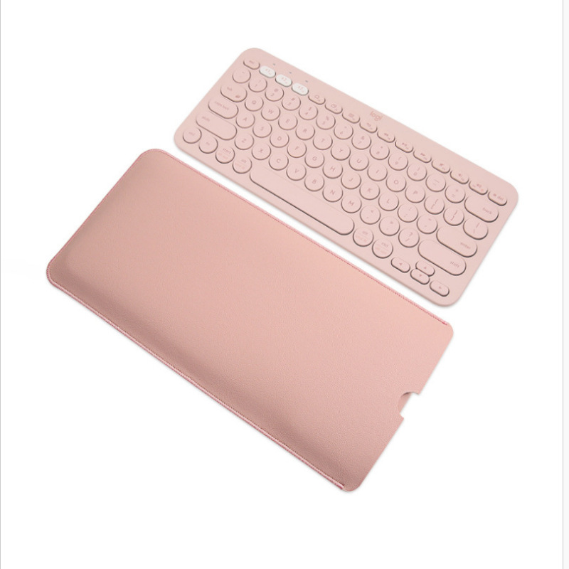 Aplicable a Logitech k380 teclado Funda de cuero pu cuero inalámbrico Bluetooth ligero teclado bolsa de almacenamiento teclado cubierta de polvo