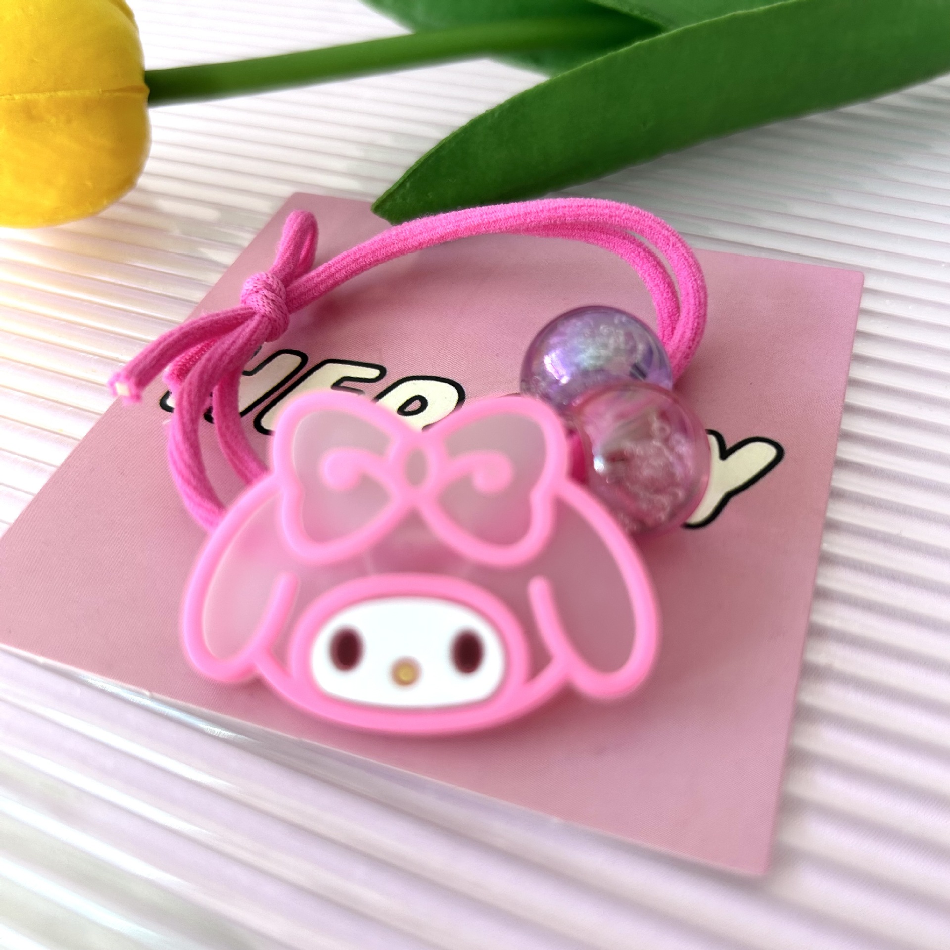 Sanliou cuerda para el cabello de niños lindos Kuromi dibujos animados tiras de goma de cola de caballo cuerda de cabello de alta elasticidad joyas para el cabello de niña