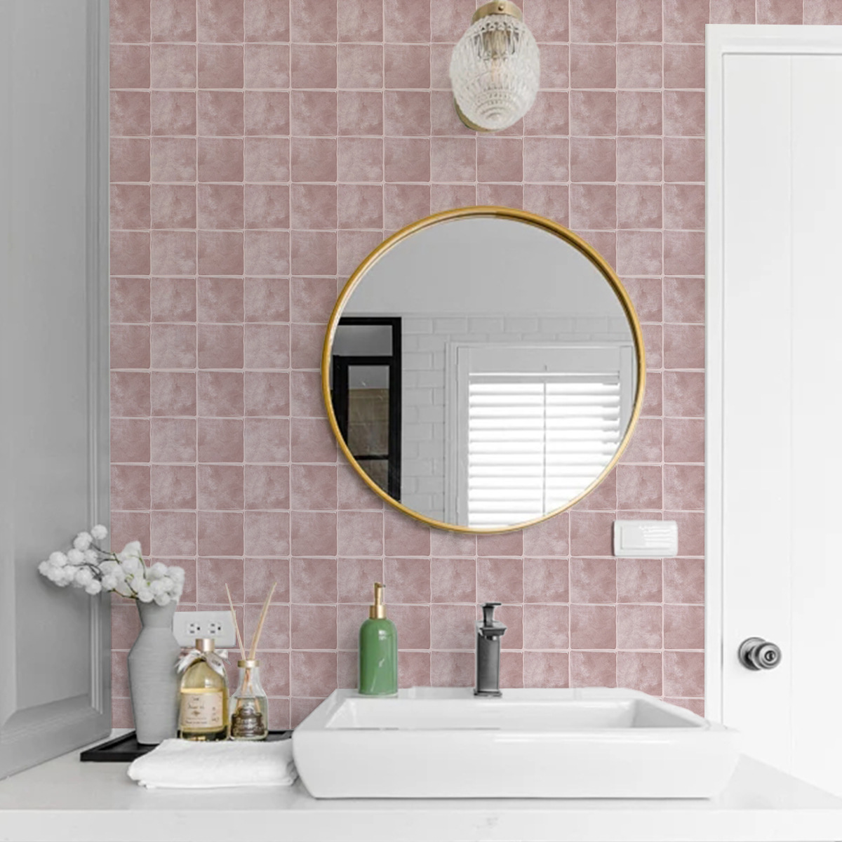 Autoadhesivo tridimensional cocina antiincrustante pegatinas de goteo renovación del hogar azulejos de lavandería cuadrada decoración interior papel pintado