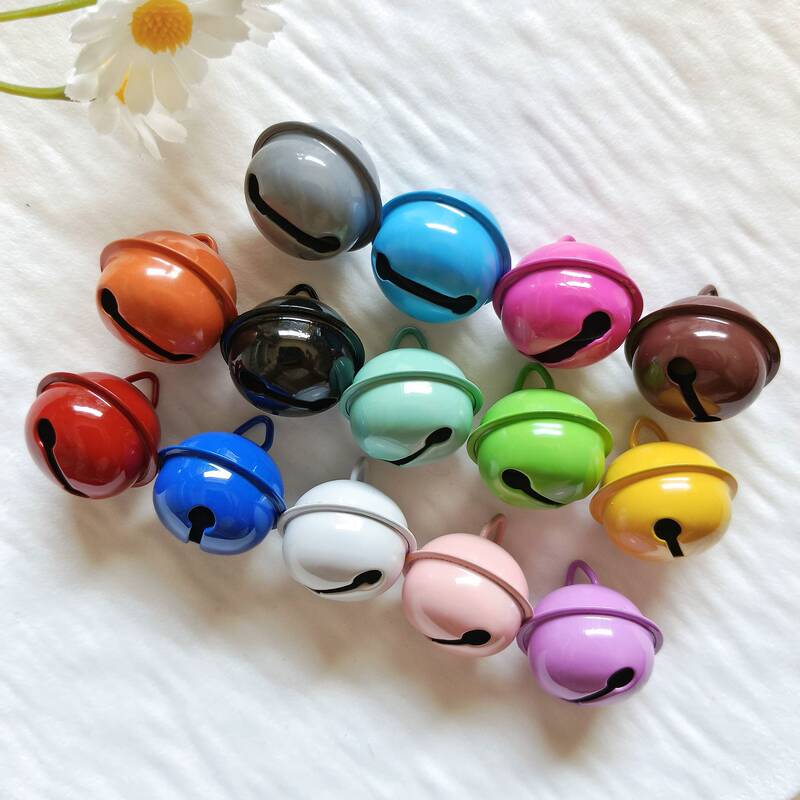 Painted 22mm Candy Color Metal Bell Pet Small Round Bell Keychain Accessories DIY Pendant Christmas Tree Decoration