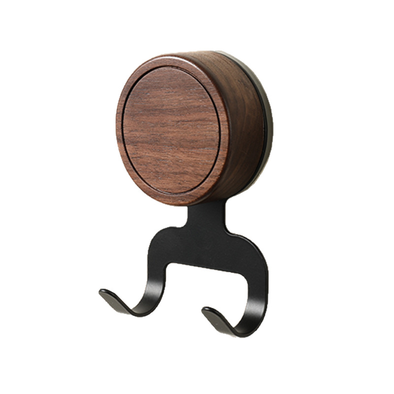 Gancho de ventosa de nogal, papel colgante sin perforaciones, baño especial con capacidad de carga fuerte, gancho de madera maciza de estilo antiguo