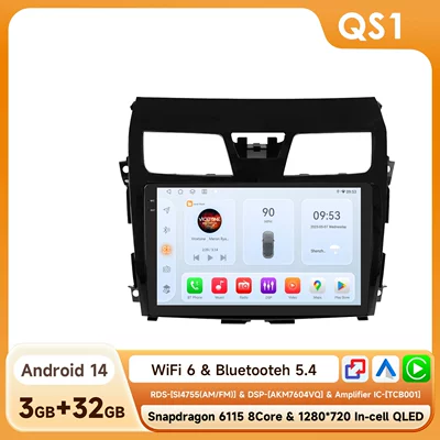 Suitable for Nissan Teana 2013-2018 models, Android navigation system all-in-one device with WIFI player, Nissan Teana (DVD Navigation) - 332g-wifi-version-6115-carplay-octa-core-10inch-suitable-for-2013-2018-nissan-altima