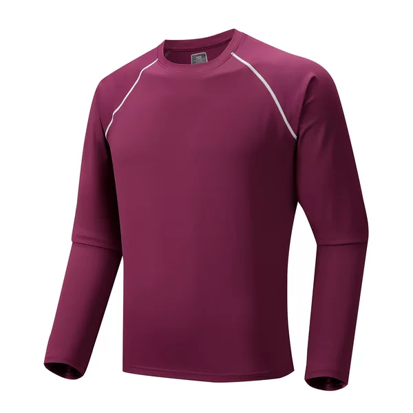 Men's quick-drying, high-elasticity long-sleeve shirt, 2026 new style, round-neck sweatshirt for spring and autumn, suitable for outdoor activities, hiking, and cycling