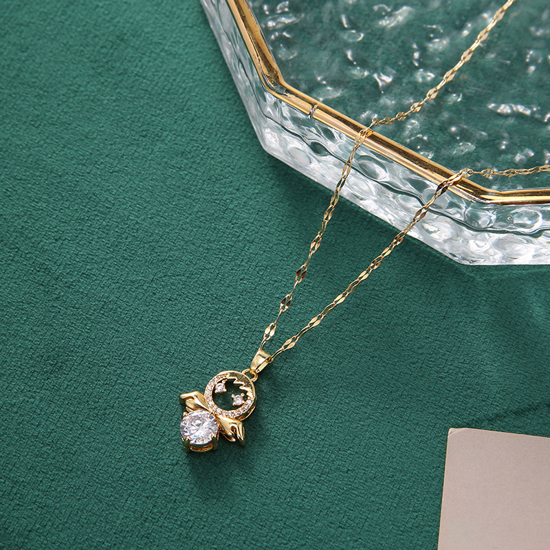 Golden necklace stainless steel